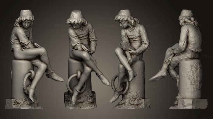 Statues antique and historical (sitting girl, STKA_1279) 3D models for cnc